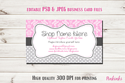 Pink Damask Business Card Template, a Business Card Template by Pinkinks (Thumbnail 1 of 2)