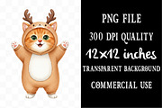 Quirky Christmas Cats Sublimation, an Illustration by Designking (Thumbnail 4 of 5)