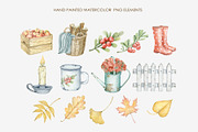 Watercolor rustic autumn clipart, a Decorative Illustration by AquarelleSpace (Thumbnail 2 of 4)