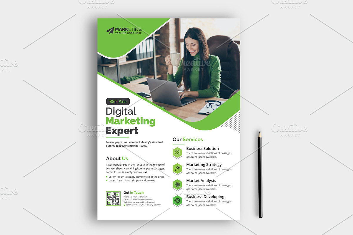 Corporate Business Flyer Template, a Flyer Template by GraphicsBurg (Photo 3 of 3)