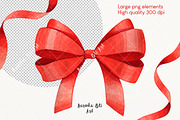 Red watercolor Bows Stripes Ribbons, an Object Graphic by KarinkaBU (Thumbnail 5 of 5)
