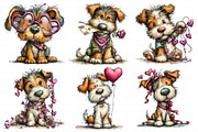 Whimsical Valentine Dog Clipart, an Illustration by Daily.Designs (Thumbnail 3 of 7)