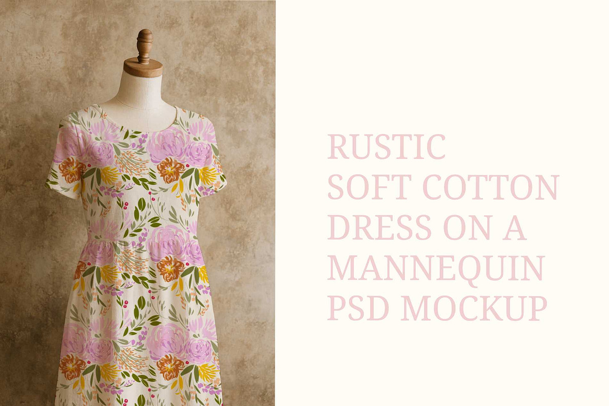 rustic cotton dress psd mockup, a Shirt Mockup by jenartstudio (Photo 3 of 4)