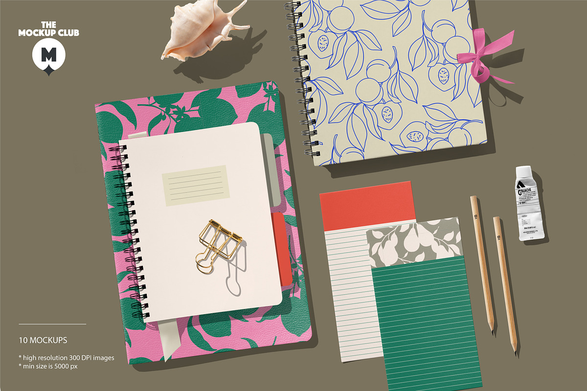 STATIONERY/NOTEBOOK MOCKUPS, a Books & Magazine Mockup by MCKP*ME (Photo 1 of 14)