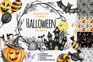 Watercolor HALLOWEEN clipart