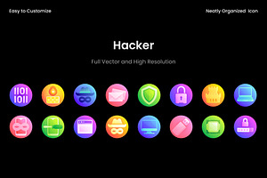 Hacker Gradient Icon Set, a Duotone Icon by Wencory