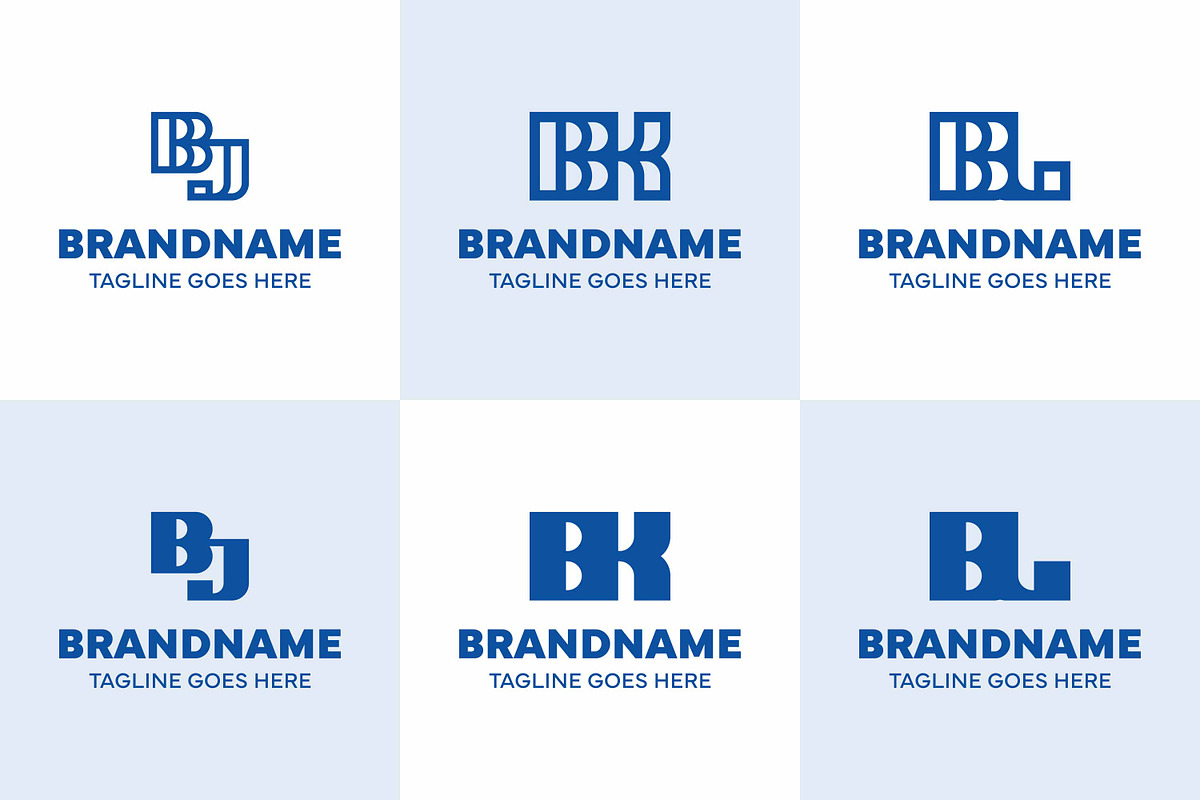Letters BJ BK BL Monogram Logo Set, a Branding & Logo Template by Pray Art Design Studio (Photo 1 of 2)