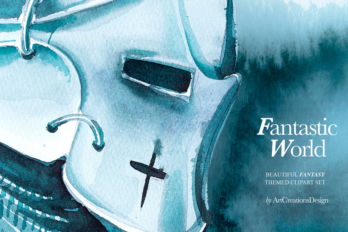 Watercolor Fantastic World Clipart, a Person Illustration by ArtCreationsDesign (Photo 18 of 23)