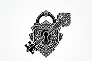 60 Ornate Key and Lock Silhouette, a Technology Illustration by Amazin_art (Thumbnail 21 of 21)