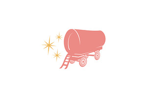 Pink Vintage Wagon Logo Design