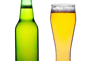 Beer bottle and glass isolated, a Photo by saiko3p