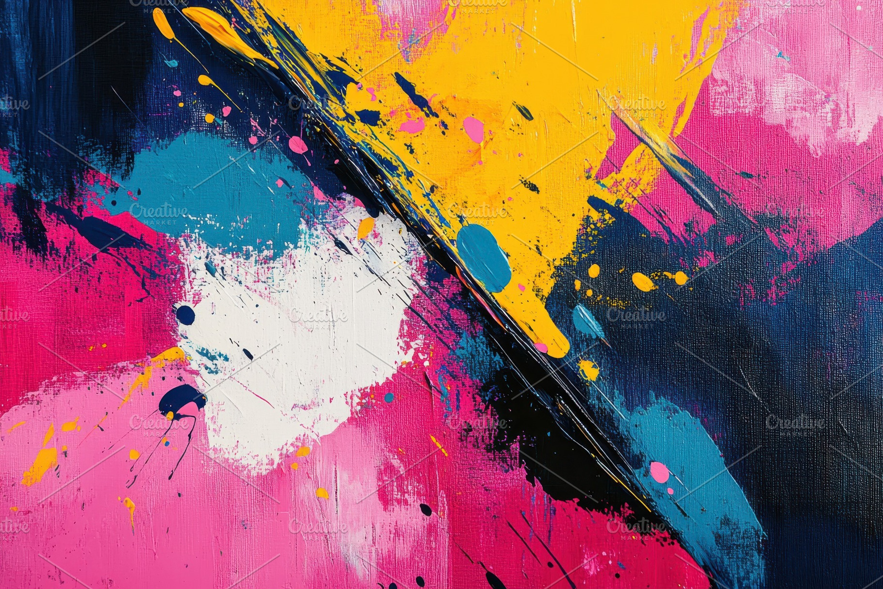 Abstract Colorful Painting Bold Stro, an Abstract Photo by Pixeness Studio