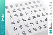 Data Line Icons Set, an Outline Icon by Voysla's Shop (Thumbnail 1 of 4)