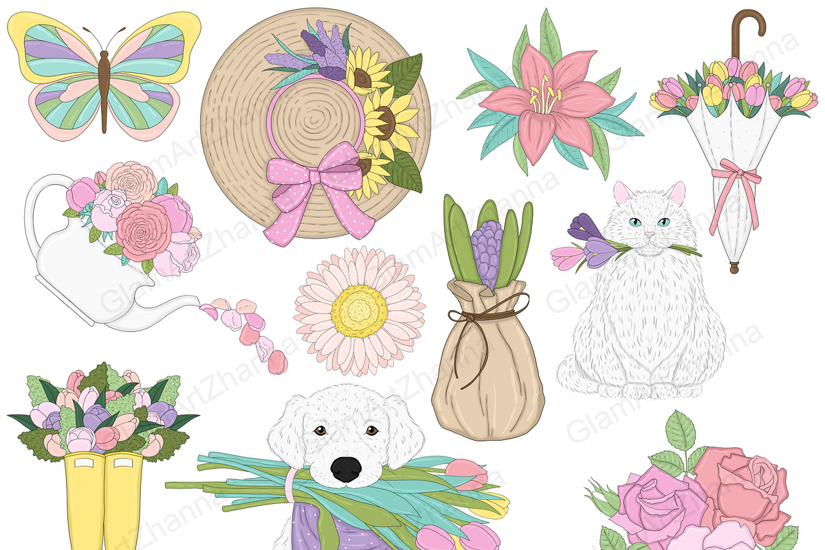 Dreams Clipart | Pastel Illustration, a Seasonal Illustration by GlamArtZhanna (Photo 2 of 5)