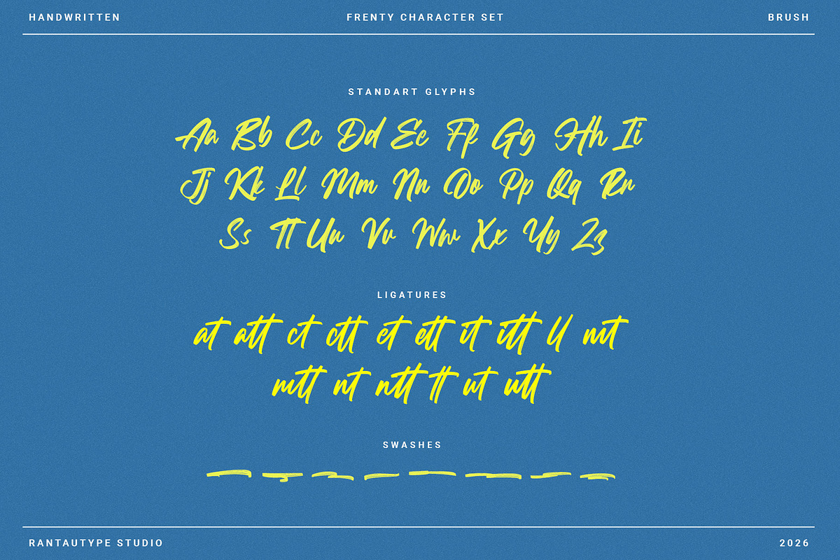 Frenty A Handwritten Brush Font, a Handwritten Font by RantautypeStudio (Photo 16 of 17)