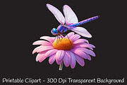 Summer Dragonfly Garden Clipart, an Illustration by RobertsArt (Thumbnail 5 of 7)