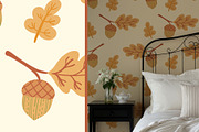 Pine cones & acorns Clipart patterns, a Seasonal Illustration by Carpet Tapete Pretzel (Thumbnail 11 of 13)