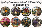 Spring House Stained Glass PNG, an Illustration by RobertsArt (Thumbnail 1 of 5)