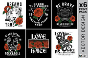 BLACK ROSES LINE T-SHIRT PRINT PACK, an Illustration by MKE Print Lab. (Thumbnail 1 of 2)