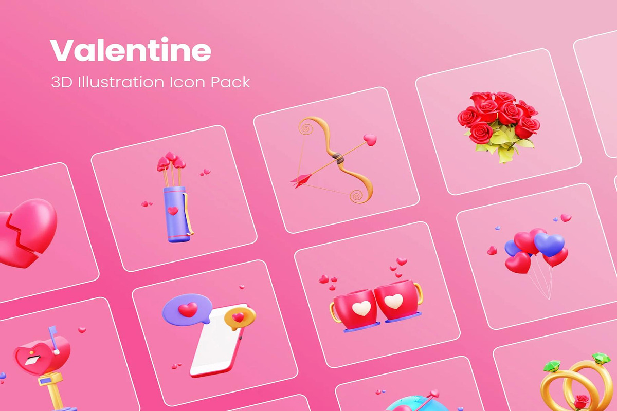 Valentine - 3D Illustration Icon Pac, an Emoji Icon by Creative Perspective (Photo 3 of 6)