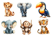Safari Watercolor Clipart, an Illustration by Designworld (Thumbnail 2 of 6)
