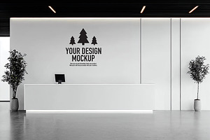 Modern reception mockup highlighting, an Advertising Mockup by OSORIOartist