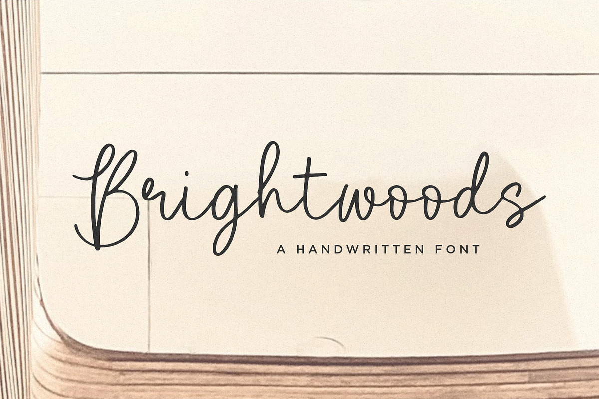 Brightwoods - Handwritten Font, a Script Font by Letterative Studio (Photo 1 of 7)