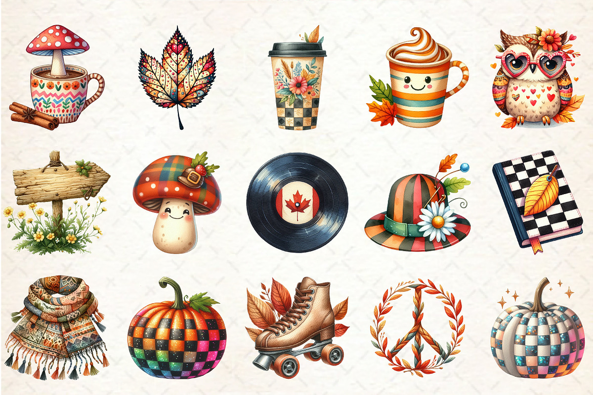 Funky Autumn Clipart, an Illustration by Rose Art (Photo 2 of 7)