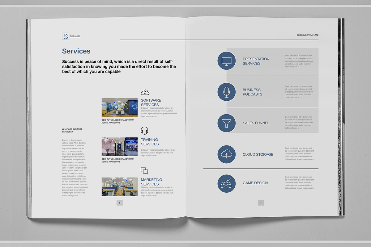 Gray Blue Company Overview Brochure, a Brochure Template by Boris Cupac (Photo 4 of 7)