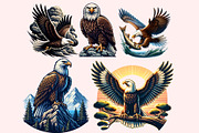 Eagle Clipart PNG Bundle, an Illustration by M9 Design (Thumbnail 5 of 7)