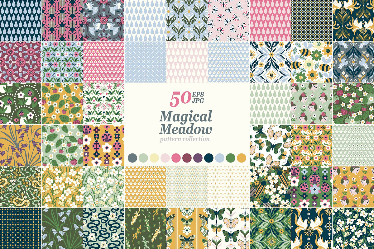 Magical Meadow Pattern Collection, a Pattern Graphic by MarynArts (Photo 1 of 14)