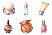Watercolor Cosmetics Clipart, an Illustration by OK Design (Thumbnail 4 of 5)