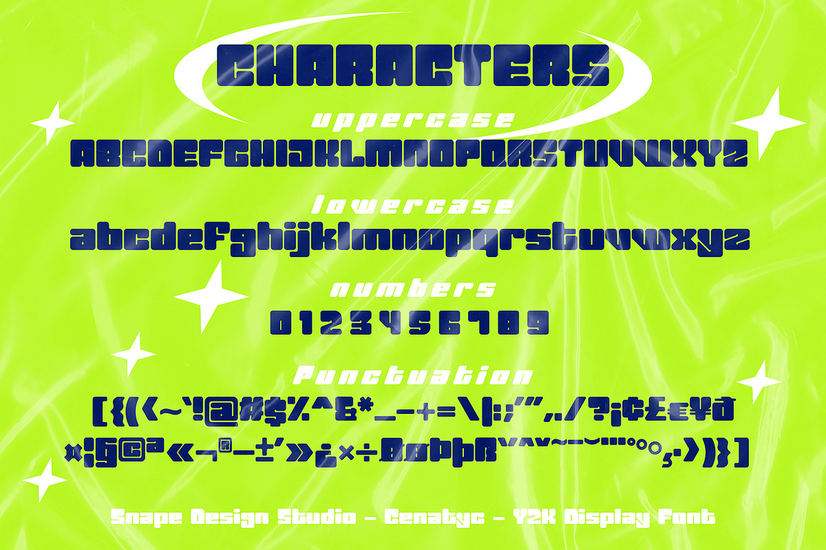 Cenatyc - Y2K Font, a Font by Snape Design Studio (Photo 2 of 5)