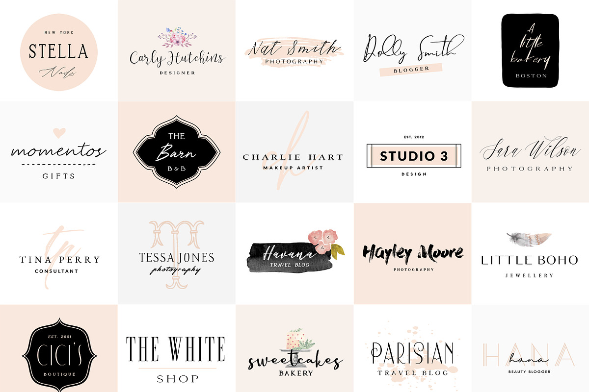 SALE! Feminine Logo Bundle Set, a Branding & Logo Template by With Love Ethel (Photo 2 of 5)