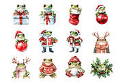 Christmas Frog Clipart, an Illustration by Design Market (Thumbnail 2 of 3)