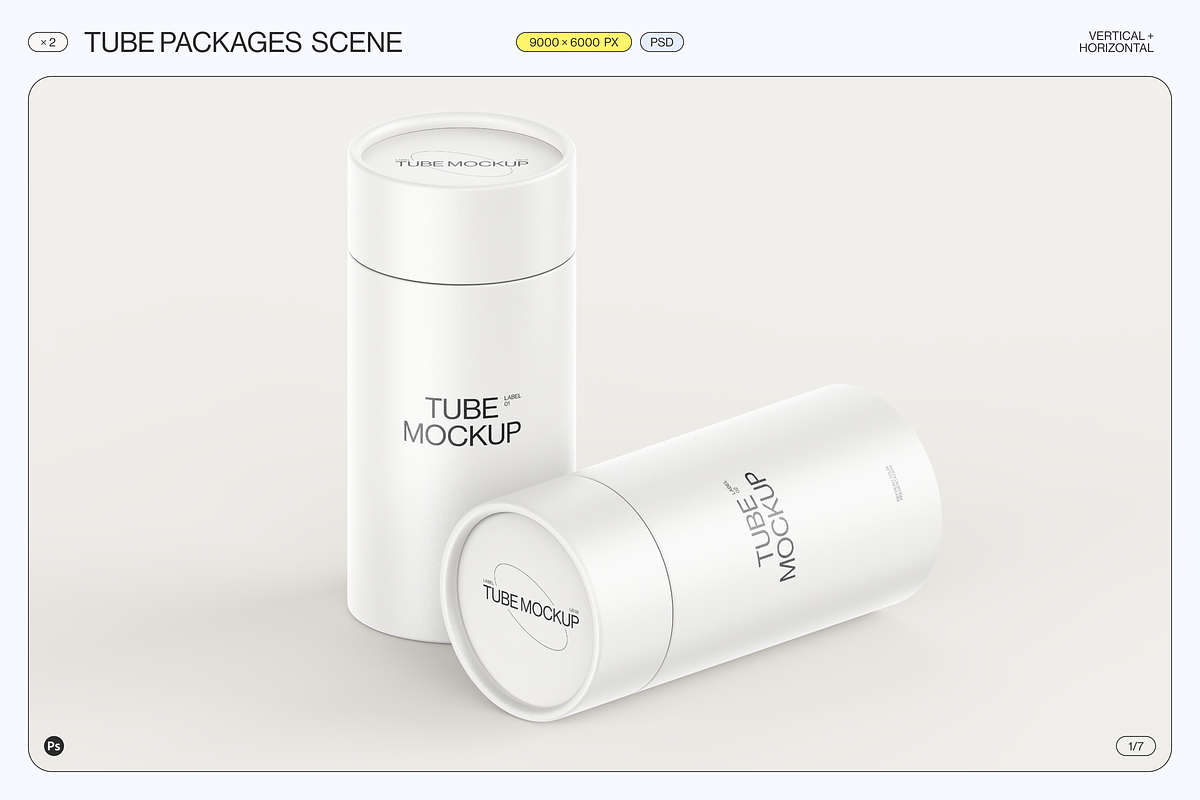 Paper Tube Package Mockup Set 2, a Cups & Container Mockup by Samolevsky (Photo 5 of 17)