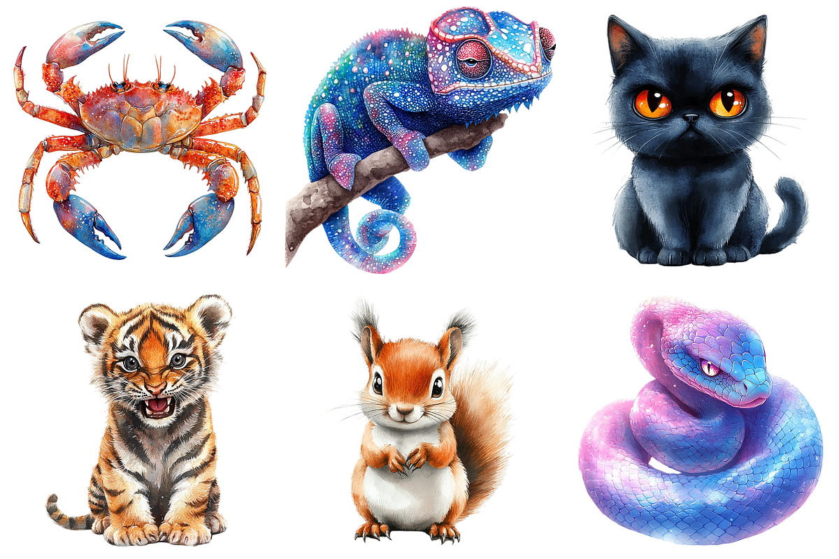 Cute Evil Animals Clipart, an Illustration by Craft Nest (Photo 7 of 7)