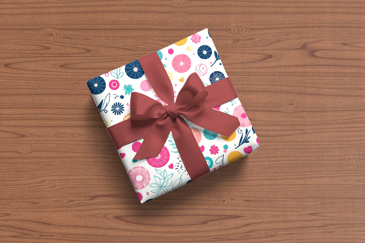 Gift Box and Wrapping Paper Mockup, an Advertising Mockup by Rami's Mockups (Photo 4 of 9)