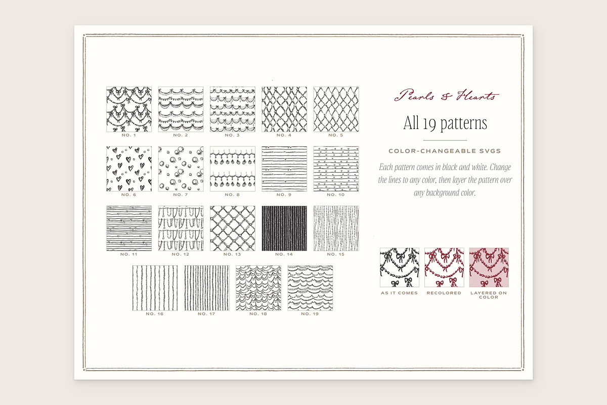 Pearls & Hearts Seamless Patterns, a Pattern Graphic by The October Creative (Photo 2 of 12)
