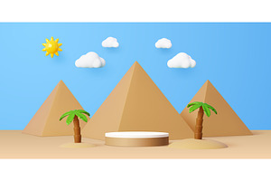 Sand podium stage in desert, a Decorative Illustration by Buch&Bee