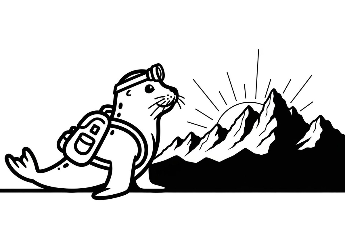 Sunlit Mountain Seal Silhouette, a Graphic by musafir_fashion (Photo 6 of 6)