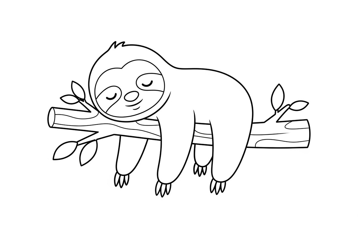 Cute Sloth Line Art Bundle, an Illustration by musafir_fashion (Photo 14 of 51)