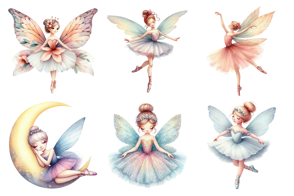 Dreamy Fairy Ballerinas Clipart, an Illustration by Daily.Designs (Photo 2 of 5)