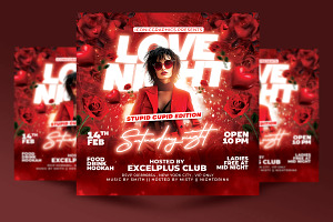Valentines Day Love Night Flyer, a Flyer Template by RTXdesinger99