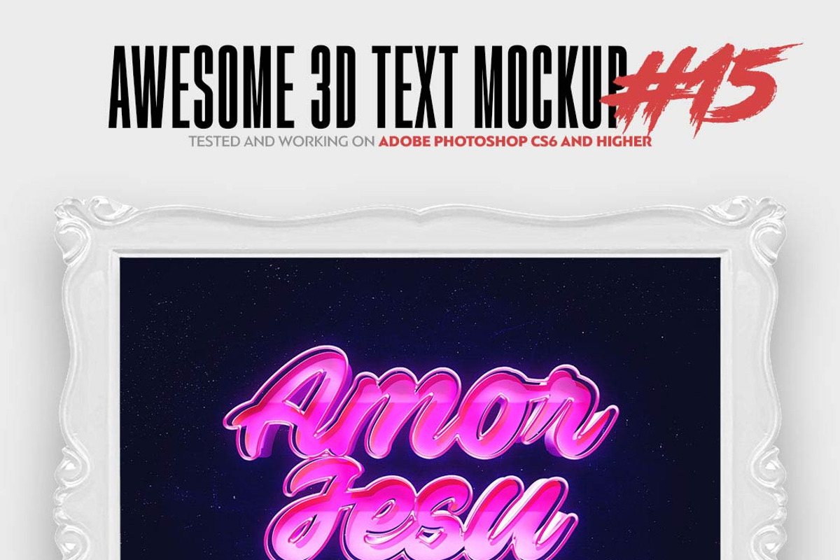 Awesome 3D Text Mockup Bundle, a Mockup by Amorjesu.com (Photo 16 of 21)