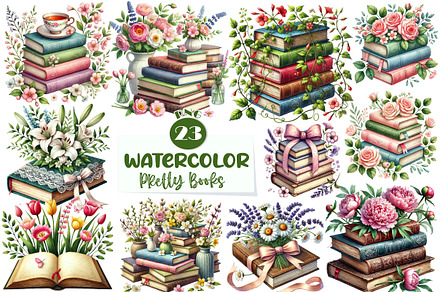 Pretty Books with Flowers Sublimatio, an Illustration by CreationArt
