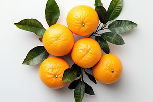 Bunch of orange with branch and leav, a Food & Drink Photo by Pixeness Studio