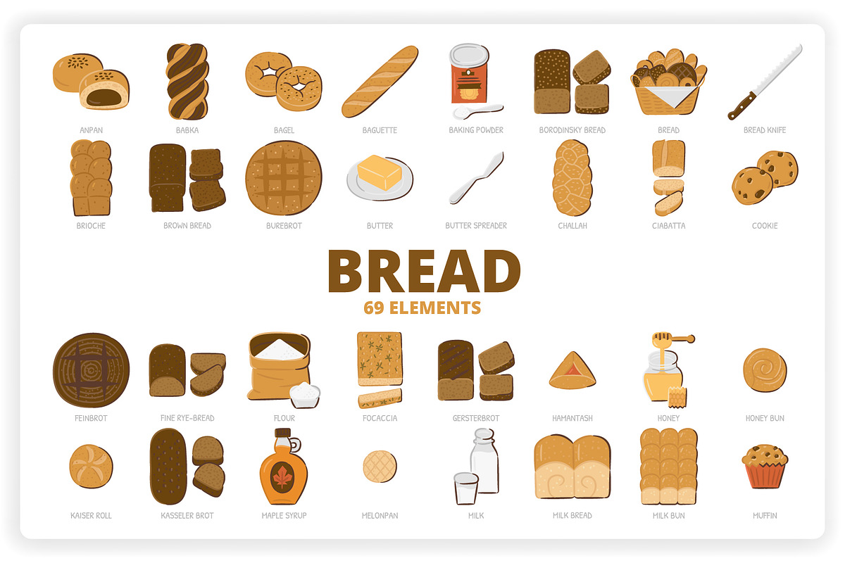 69 Bread Elements, an Object Graphic by monkik (Photo 1 of 14)