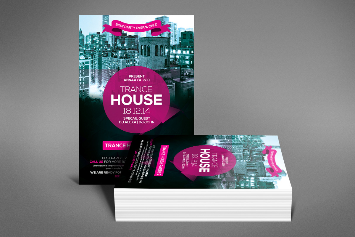 Trance House - PSD Flyer, a Flyer Template by Graphic Templates (Photo 4 of 4)