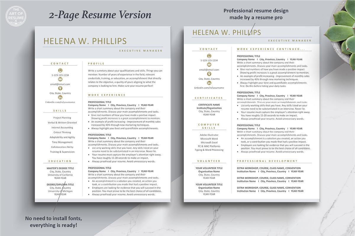 Resume CV Template Word & Mac Pages, a Resume Template by The Art of Resume (Photo 4 of 8)
